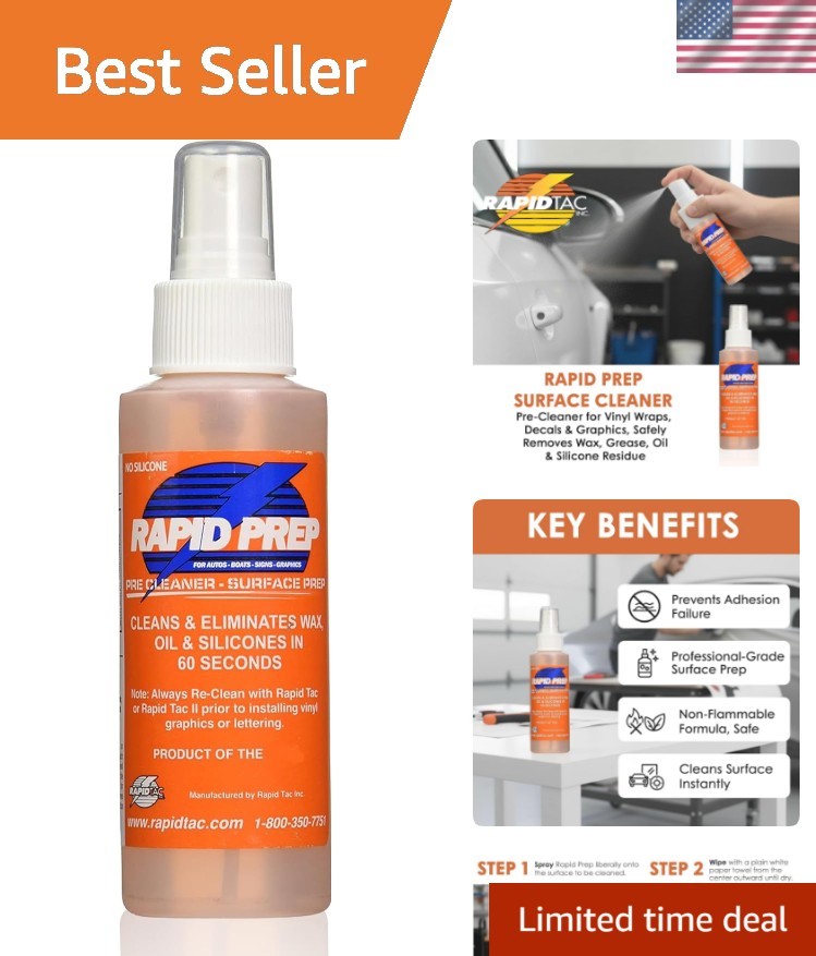 Rapid Prep Surface Cleaner 4 oz | Safe Water Based solution Removes Wax, Grea…