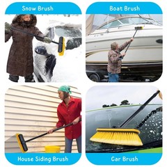 Car Wash Brush Long Handle Soft Bristle RV Boat Truck Solar Panel Cleaning 55″