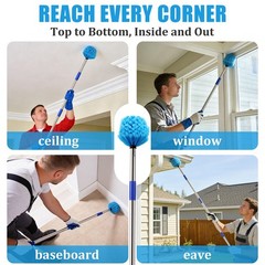 Cobweb Duster with Extension Pole 10 FT Lightweight Stainless Steel Extendab…