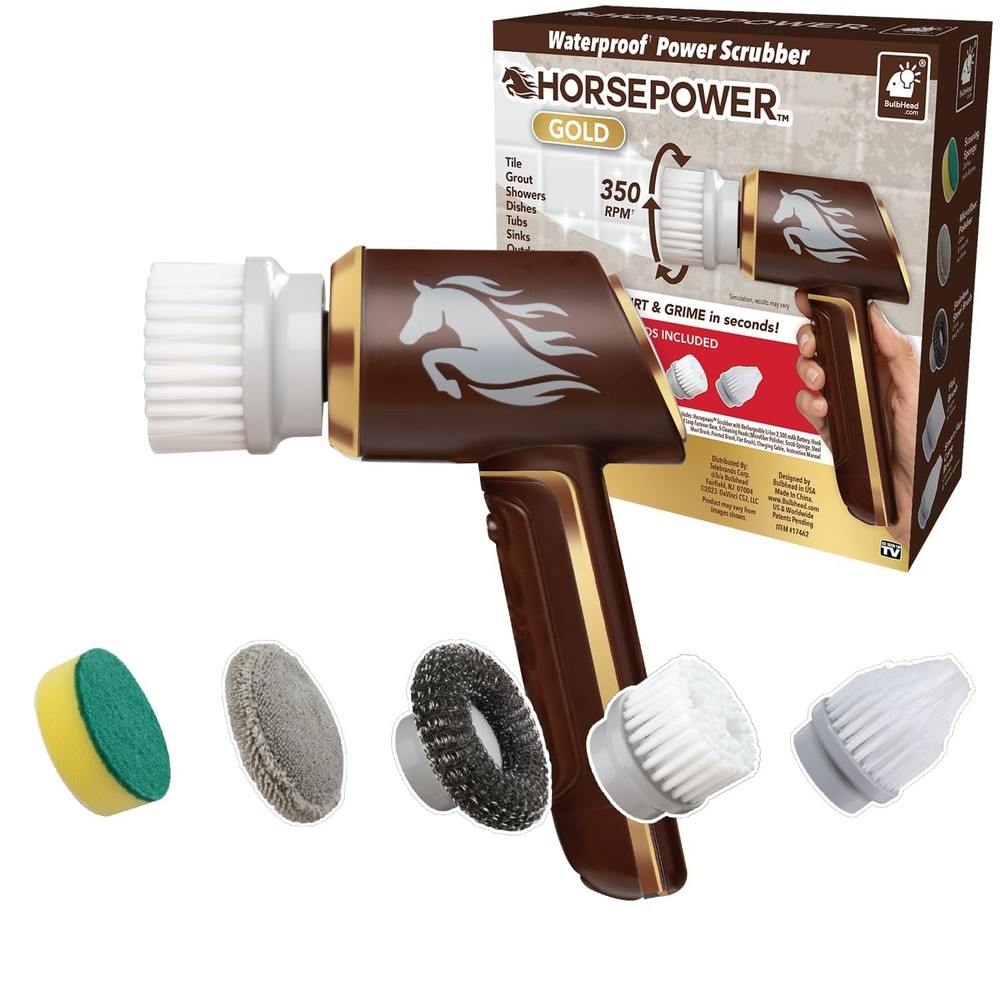 Horsepower Scrubber Gold Edition Longer Battery Life Electric Power Rechargeable