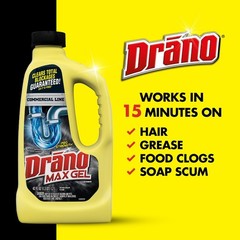 Max Gel Thick Drain Clog Remover Pro Strength 42oz Fast Action Safe Pipes 1 Pack