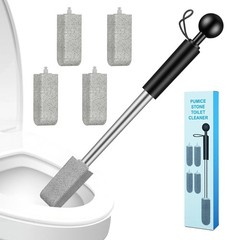 4-Pack Pumice Stone Cleaner with Handle & No-Touch Heads – Hard Water Ring, L…