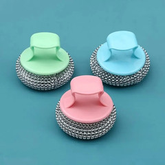 Cleaning Ball Brush Detachable Stainless Steel Cleaning Brush Pot, Dish & Dish B