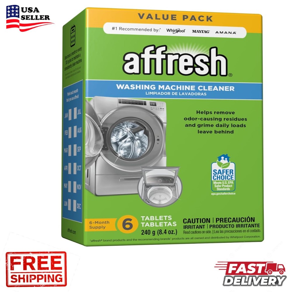 Washing Machine Cleaner Front and Top Load Washer Laundry 6 -Tablets 8.4 oz