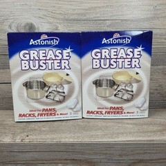 Lot of 2 Astonish Grease Buster Tablets (new) 5 tablets/box for pans rack fryers