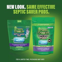 Green Gobbler Septic Tank Enzyme Treatment Packets, 6 Month 6 Pods,