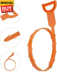 Drain Clog Remover Tool, Includes 5 Plastic and 1 Stainless Drain Snakes, Effect
