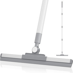 Floor Squeegee with 180° Rotating Head, Squeegee for Floor with 52” Long Handle