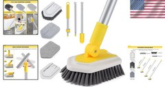 3-in-1 Shower and Tile Scrub Brush with Locking Head – Ideal for All Surfaces