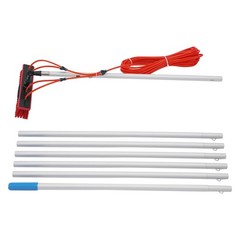 Long Reach Solar Panel Cleaning Brush Kit Outdoor Window Clean Water-fed Rod Kit