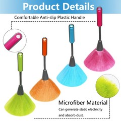 4 Pack 10″ Small Microfiber Duster, Delicate Fluffy Blue,green,pink
