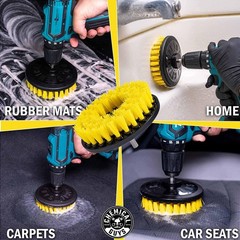Foaming Citrus Fabric Clean Drill Brush Kit Car Carpet Upholstery Stain Remover