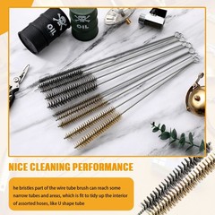 20 Pcs Wire Tube Brushes Bulk for Cleaning Pipe Tube Brass Stainless Steel Ro…