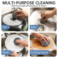 18 Pack Steel Wool Scrubbers Heavy Duty Individually Wrapped Cleaning Pads
