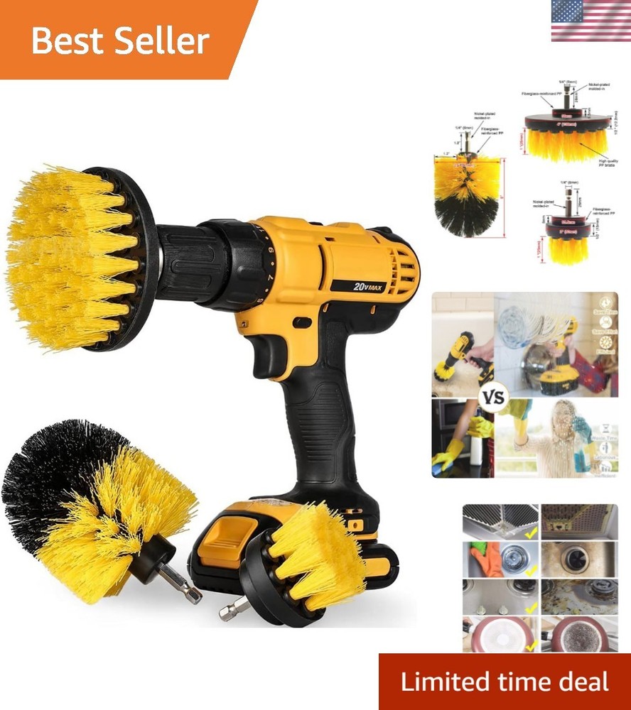3 Pack] Auto Detailing Drill Brush Set, Wheel Cleaner Brush, Car Cleaner Wash…