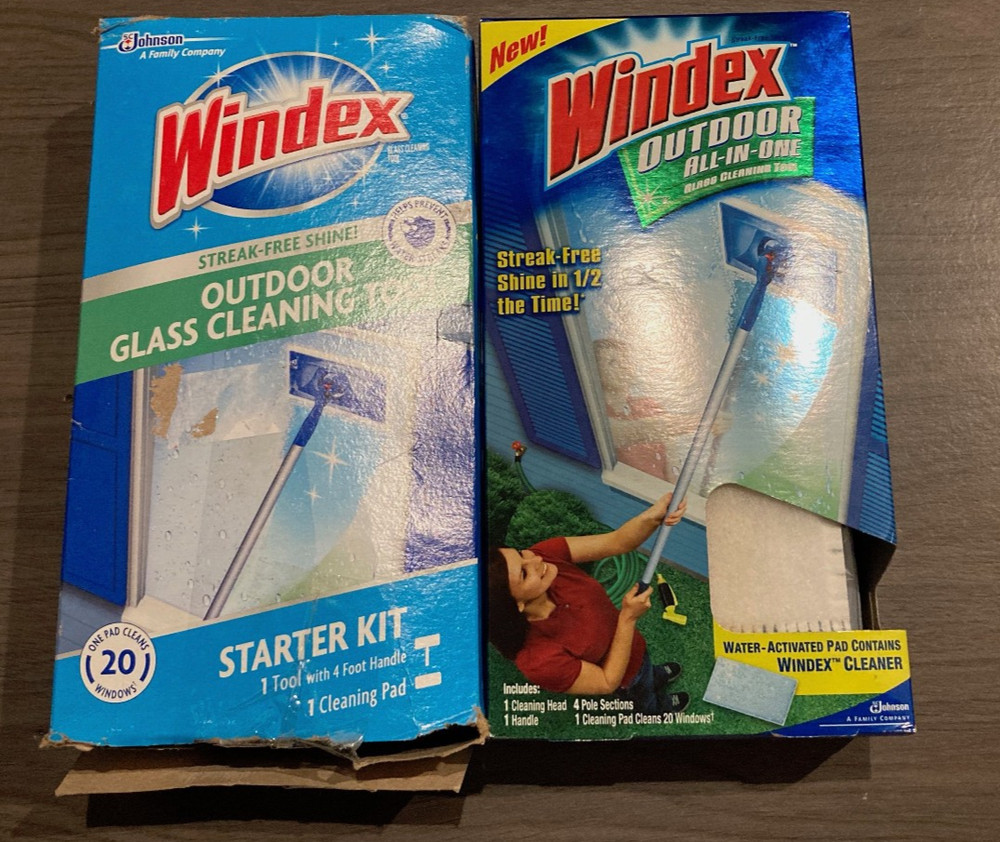 Lot of 2 – Windex Outdoor All In One Glass and Window Cleaner Tool Starter Kit