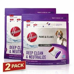 NEW 2 Pk Hoover Paws & Claws Deep Clean & Neutralize Carpet Cleaning 3 in 1 pods