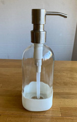 Grove Co Reusable Glass Pump Spray Bottle Clear Bottle White Silicone Sleeve