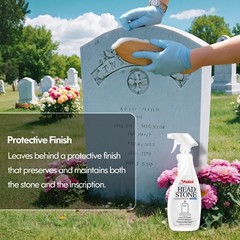 Headstone Cleaner for Graves & Memorials, Granite Cleaner, Removes Dirt & Pla…
