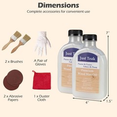 2 Packs Wood Wax Oil Cleaner & Brightener for Furniture Teak Care Kit