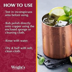 Wright’s Copper, Brass Cream Cleaner 8 Ounce Gently Cleans and Removes Tarn…