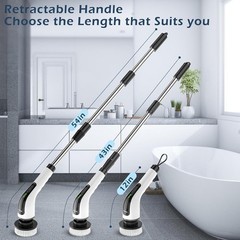 Electric Spin Scrubber, Power Shower Cleaning Brush with Long Handle | Cordle…