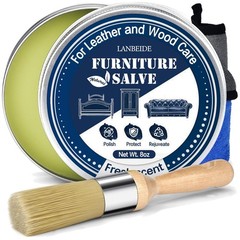 Furniture Salve & Brush Set for Leather Care 8oz