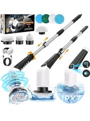 Cordless Electric Spin Scrubber 8-in-1 Rechargeable Bathroom Cleaning Brush Kit