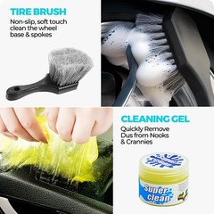 ALFLOD 30Pcs Car Detailing Kit, Car Detailing Brush Set, Car Wash Cleaning Kit,