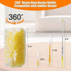 50 Count 360° Heavy Duty Duster Refills Compatible W/ Swiffer Larger Size-Extra