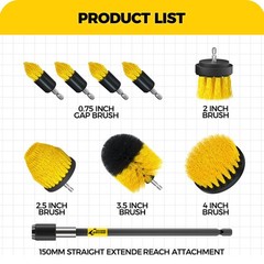 6Pack Drill Brush Attachment Set for Grout Floor Tub Shower Tile Bathroom