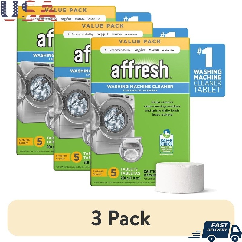 Washer Cleaner Tablets 5 Count Odor Removal Deep Clean All Washing Machines New