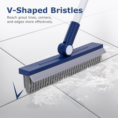 Grout Brush with Long Handle, Grout Cleaner Brush for Tile Floors, Stiff