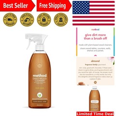 Eco-Friendly Almond Wood Cleaner Spray – Powerful Dust & Grime Remover, 28 Oz