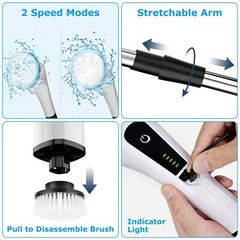 Electric Spin Scrubber Cordless Telescopic Bathroom Cleaning Brush Rechargeable