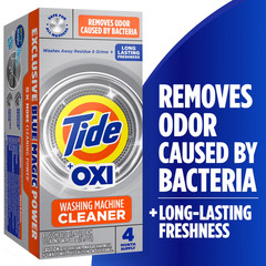 Tide Washing Machine Cleaner with Oxi Powder Odor Eliminator 4 Count Washer Care
