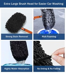 Car Wash Mop Head Replacement, Soft Microfiber Cover for 55″ Handle & Curved