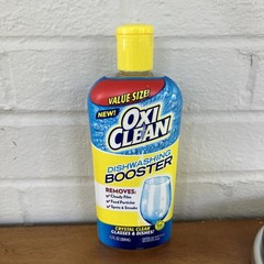 Oxi Clean Booster Crystal Clear Rinse Dishes 125 Loads 13 Fl Oz 95% Full