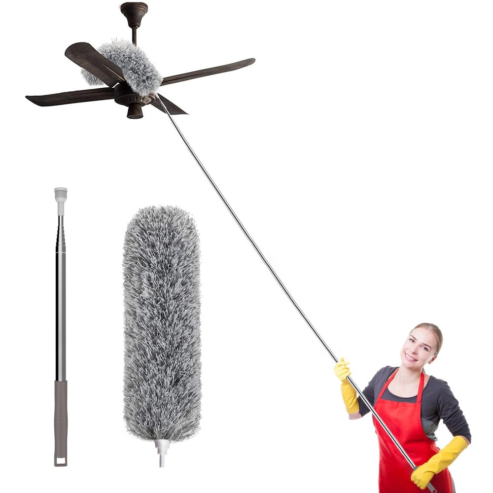 100Inch Extendable Ceiling Fan Duster for Cleaning Furniture Blinds High Ceiling
