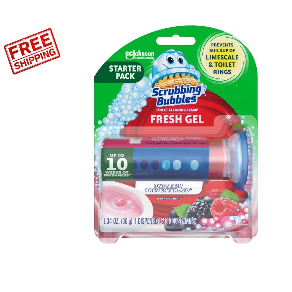 Berry Burst Scented Toilet Freshness Gel Stamps – 6 Pack for 12 Days of Clean