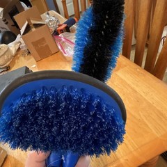 Automotive Scrub Brush Set of 2 Blue and Black Ergonomic Handles