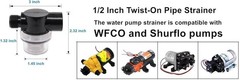 Twist-On Pipe Water Pump Strainer, Water Pump Filter Compatible W Color: Black