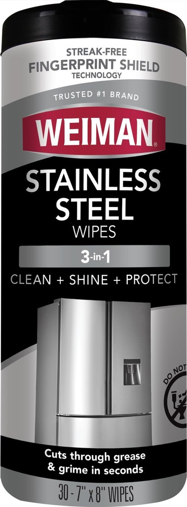 Weiman Stainless Steel Cleaner & Polisher 30 Ct Wipes Kitchen Appliance Anti