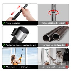 Telescopic Shower Squeegee 15-51″ | Window Cleaner Tool for Glass, Tile, Floors