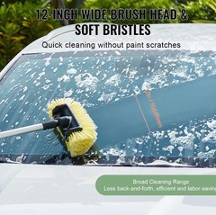 soft bristle car wash brush head- gentle auto cleaning tool