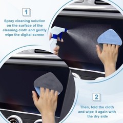 Screen Cleaner, 4.1”×4.1” Microfiber Dashboard Wipes, Square Microfiber Blue-1