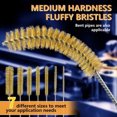 14pcs Brass Wire Brush Stainless Steel Wire Brushes Bottle Brush Set, 12″ Rou…