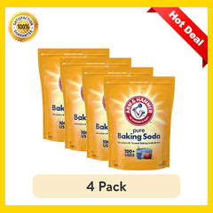 ARM & HAMMER Pure Baking Soda 10.8 lb Bags Multi-Purpose Cleaning Baking, 4 Pack