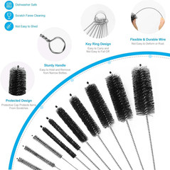 Nylon Straw Brush Cleaner Bottle Tube Pipe Small Long Cleaning 10Pcs Set USA