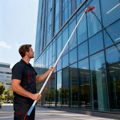 Outdoor Window Clean Water-Fed Rod Set Long Reach Solar Panel Cleaning Brush Kit